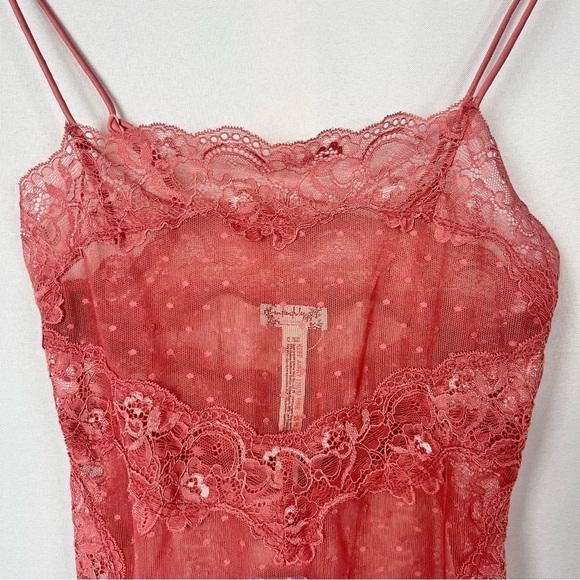 Free People That Sweet Thing Allure Mauve Pink Red Lace Thong Bodysuit XS - Picture 4 of 6
